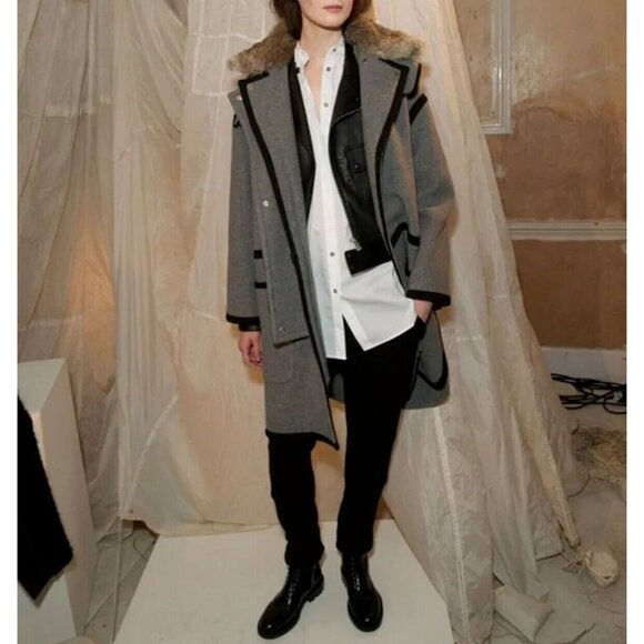 Belstaf Grey Wool Blend Classic Casual Coat M